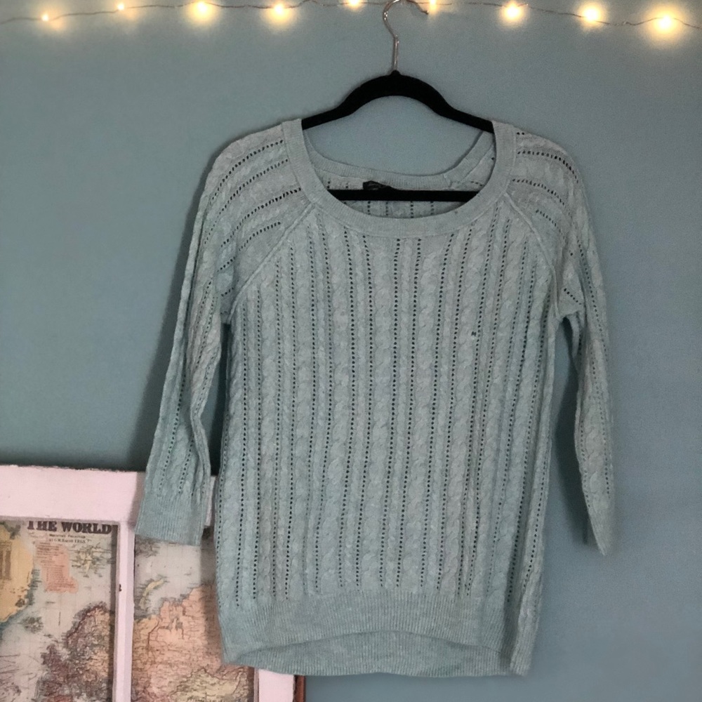 Brand new light blue cable knit sweater from AEO